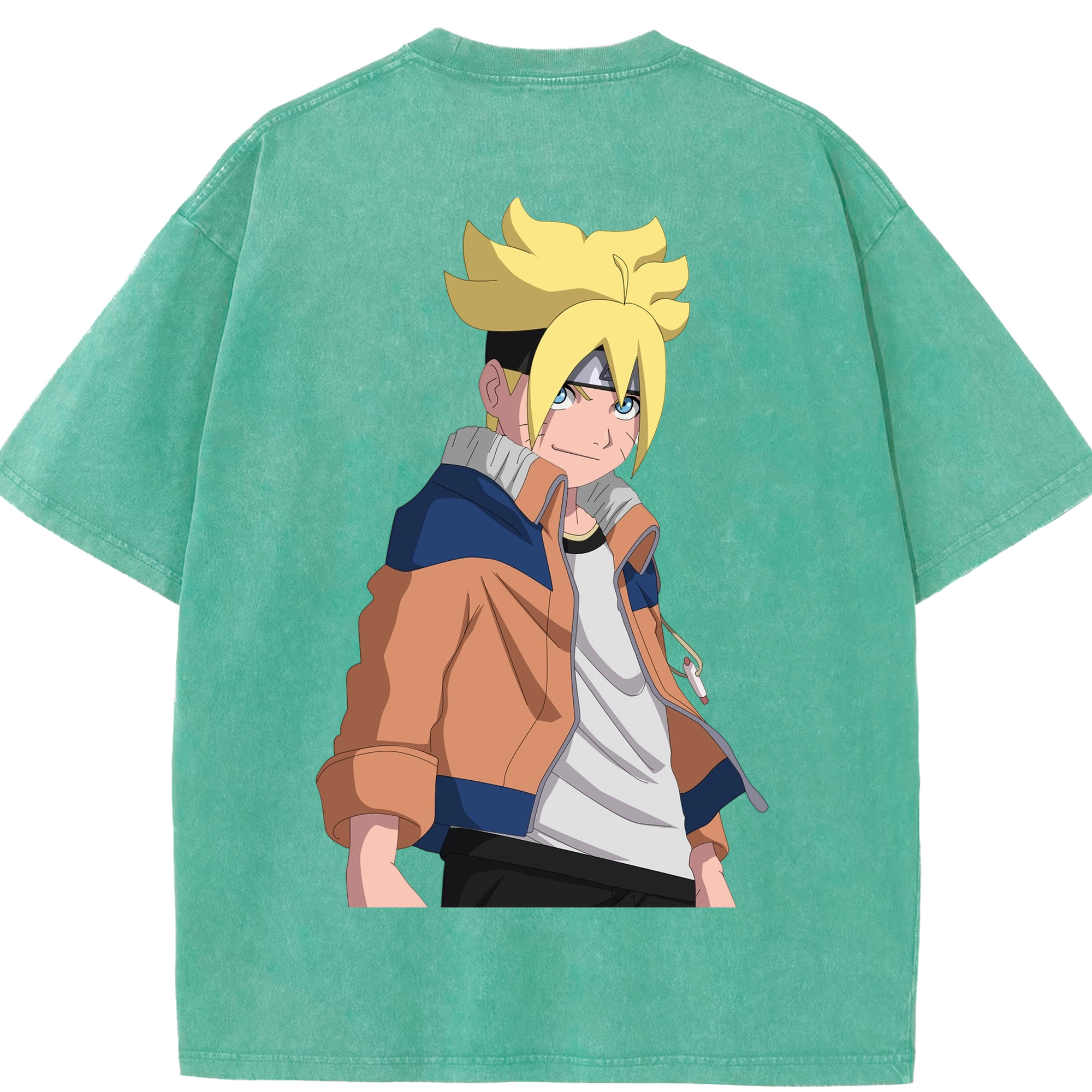 （画像用） NARUTO -ナルト- うずまき ナルト Uzumaki Naruto 綿100% ヴィンテージ風 半袖Tシャツ（背面プリント）